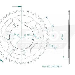 Couronne Acier 45 Dents - Pas 520 2018-2021