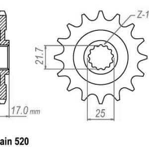 Pignon 15 Dents - Pas 520 - Similaire JTF1381 2013-2026
