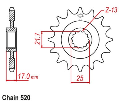 Pignon 15 Dents - Pas 520 - Similaire JTF1381 2013-2026 – Image 3