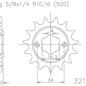 Pignon 12 Dents - Pas 520 - Similaire JTF1903