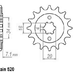 Pignon 13 Dents - Pas 520 - Similaire JTF1903 2011-2025