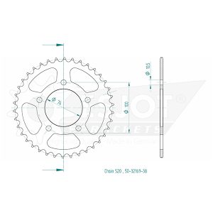 Couronne Acier 38 Dents - Pas 520 2014-2021