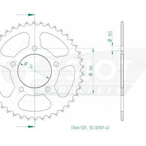Couronne Acier 42 dents - Pas 520 2017-2022