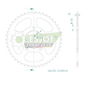 Couronne Acier 46 Dents - Pas 520 2021-2025