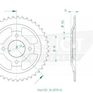 Couronne Acier 43 Dents - Pas 520 2014-2023