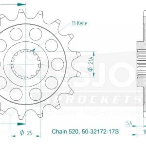 Pignon Ultralight 17 Dents - Pas 520 - Similaire JTF1373 2014-2025
