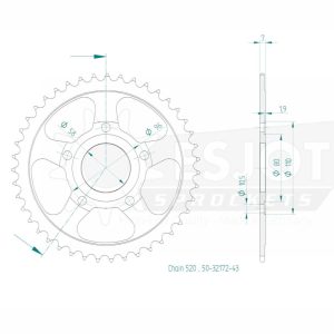 Couronne Acier 43 Dents - Pas 520 2018-2019