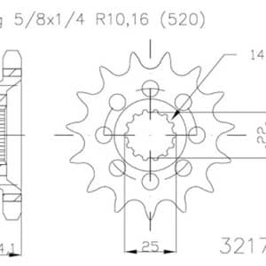 Pignon Ultralight 15 Dents - Pas 520