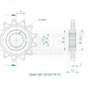 Pignon 13 Dents - Pas 520 2014-2018