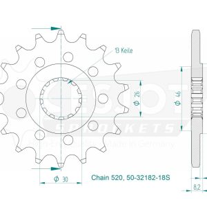 Pignon Ultralight 18 Dents - Pas 520 - Similaire JTF1184 2015-2016