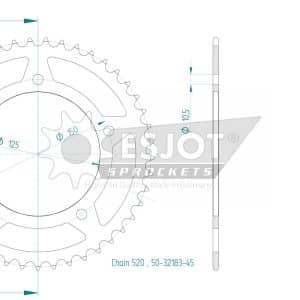 Couronne Acier 45 Dents - Pas 520 2020-2023