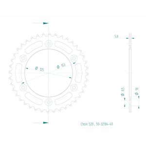 Couronne Acier 40 Dents - Pas 520 - Similaire JTR1301 2021-2023
