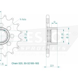 Pignon Ultralight 16 Dents - Pas 520 2012-2016