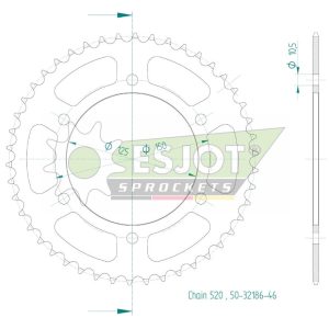 Couronne Acier 46 Dents - Pas 520 2023-2025