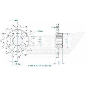 Pignon Ultralight 15 Dents - Pas 520 - Similaire JTF742 2007-2025