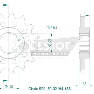 Pignon Ultralight 15 Dents - Pas 520 - Similaire JTF710 2021-2026