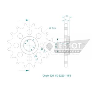 Pignon Ultralight 16 Dents - Pas 520 2021-2024