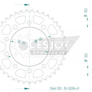 Couronne Acier 41 Dents - Pas 520 - Similaire JTR1303 2021-2024