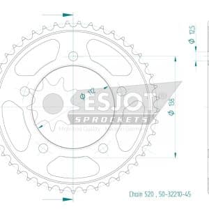 Couronne Acier 45 Dents - Pas 520 - Similaire JTR1316 2023-2025