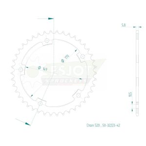 Couronne Acier 42 Dents - Pas 520