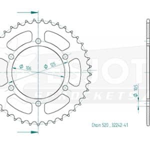 Couronne Acier 41 Dents - Pas 520 - Similaire JTR2020 2016-2025