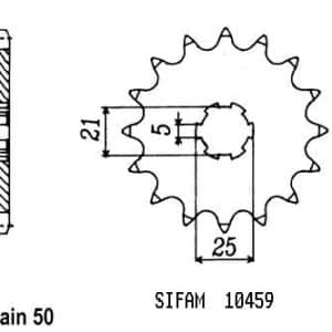 Pignon 16 Dents - Pas 530 - Similaire JTF567 1979-1982