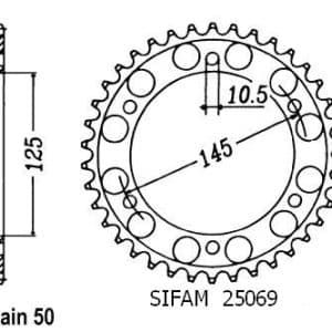Couronne Acier 45 Dents - Pas 530 - Similaire JTR865 1991-1993