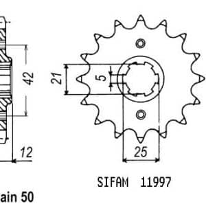 Pignon 15 Dents - Pas 530 - Similaire JTF571 1981-1985