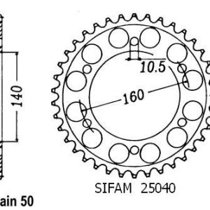 Couronne Acier 49 Dents - Pas 530 - Similaire JTR502 1984-1989