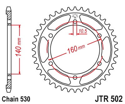 Couronne Acier 49 Dents - Pas 530 - Similaire JTR502 1984-1989 – Image 2