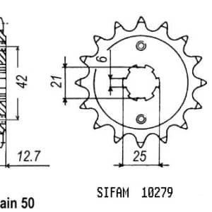 Pignon 17 Dents - Pas 530 - Similaire JTF288 1972-1981