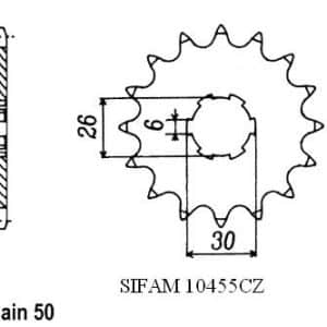 Pignon 17 Dents - Pas 530 - Similaire JTF568 1973-1983