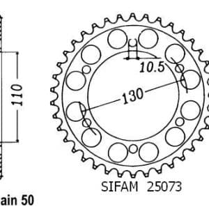 Couronne Acier 47 Dents - Pas 530 - Similaire JTR479 2009-2014