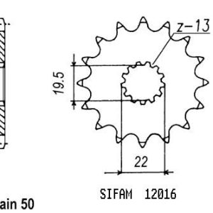 Pignon 15 Dents - Pas 530 - Similaire JTF435 1981-1989