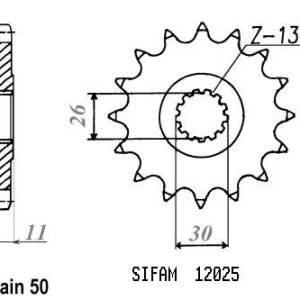 Pignon 15 Dents - Pas 530 - Similaire JTF579 1984-1986