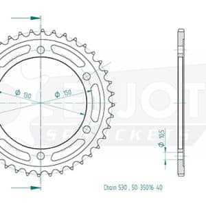 Couronne Acier 40 Dents - Pas 530 - Similaire JTR859 1986-1990