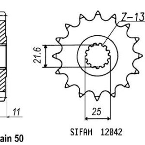 Pignon 15 Dents - Pas 530 - Similaire JTF580
