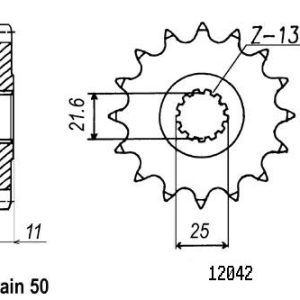 Pignon 16 Dents - Pas 530 - Similaire JTF580 1985-2010