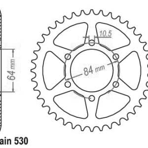 Couronne Acier 41 Dents - Pas 530 - Similaire JTR814 1981