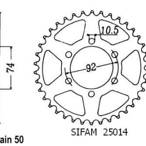 Couronne Acier 45 Dents - Pas 530 - Similaire JTR571 1981-1985