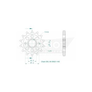 Pignon Ultralight 14 Dents - Pas 530 - Similaire JTF513 1979-1998