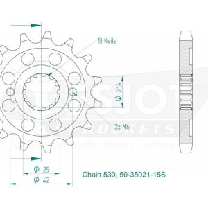 Pignon Ultralight 15 Dents - Pas 530 - Similaire JTF513 1973-2016