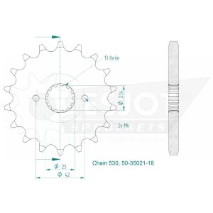 Pignon 18 Dents - Pas 530 - Similaire JTF513 2001-2019