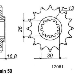 Pignon 16 Dents - Pas 530 - Similaire JTF333 1988-2019