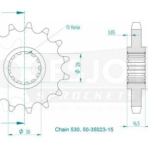 Pignon Ultralight 16 Dents - Pas 530 - Similaire JTF333 1988-2019