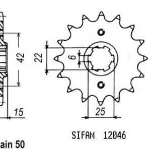 Pignon 16 Dents - Pas 530 - Similaire JTF292 1985-1990