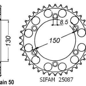 Couronne Acier 40 Dents - Pas 530 - Similaire JTR298 1985-1990