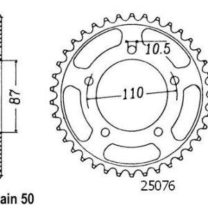 Couronne Acier 45 Dents - Pas 530 - Similaire JTR829 1999-2006