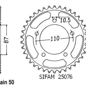 Couronne Acier 46 Dents - Pas 530 - Similaire JTR829 1988-1991