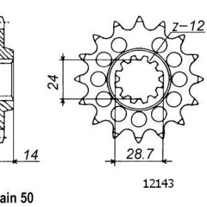 Pignon 17 Dents - Pas 530 - Similaire JTF1529 1995-2006